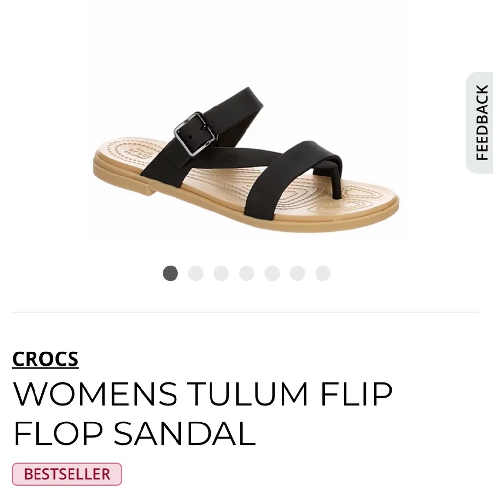 NWOT Crocs Tulum Sandals (Black) Size 8